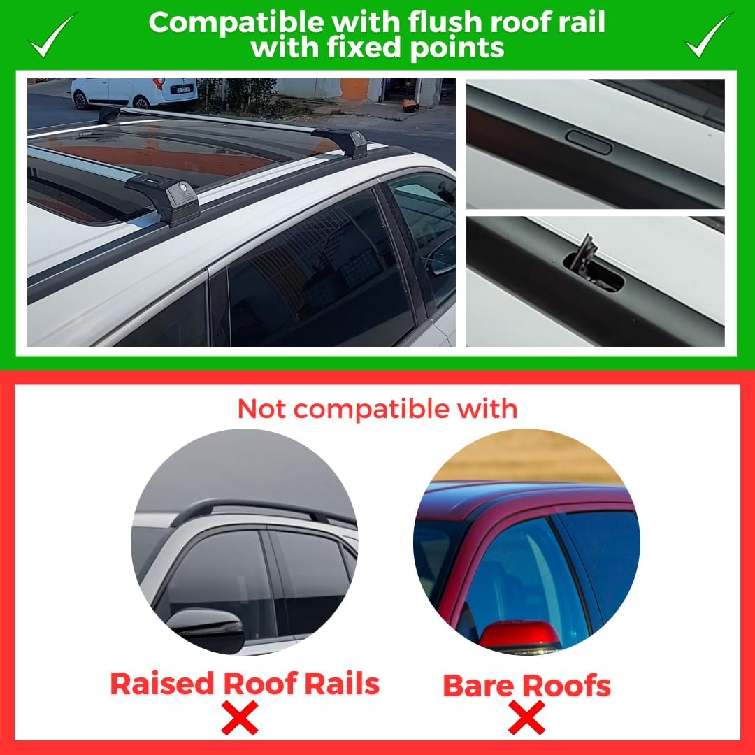 ERKUL Roof Rack Crossbars For NISSAN LEAF 2011-2017