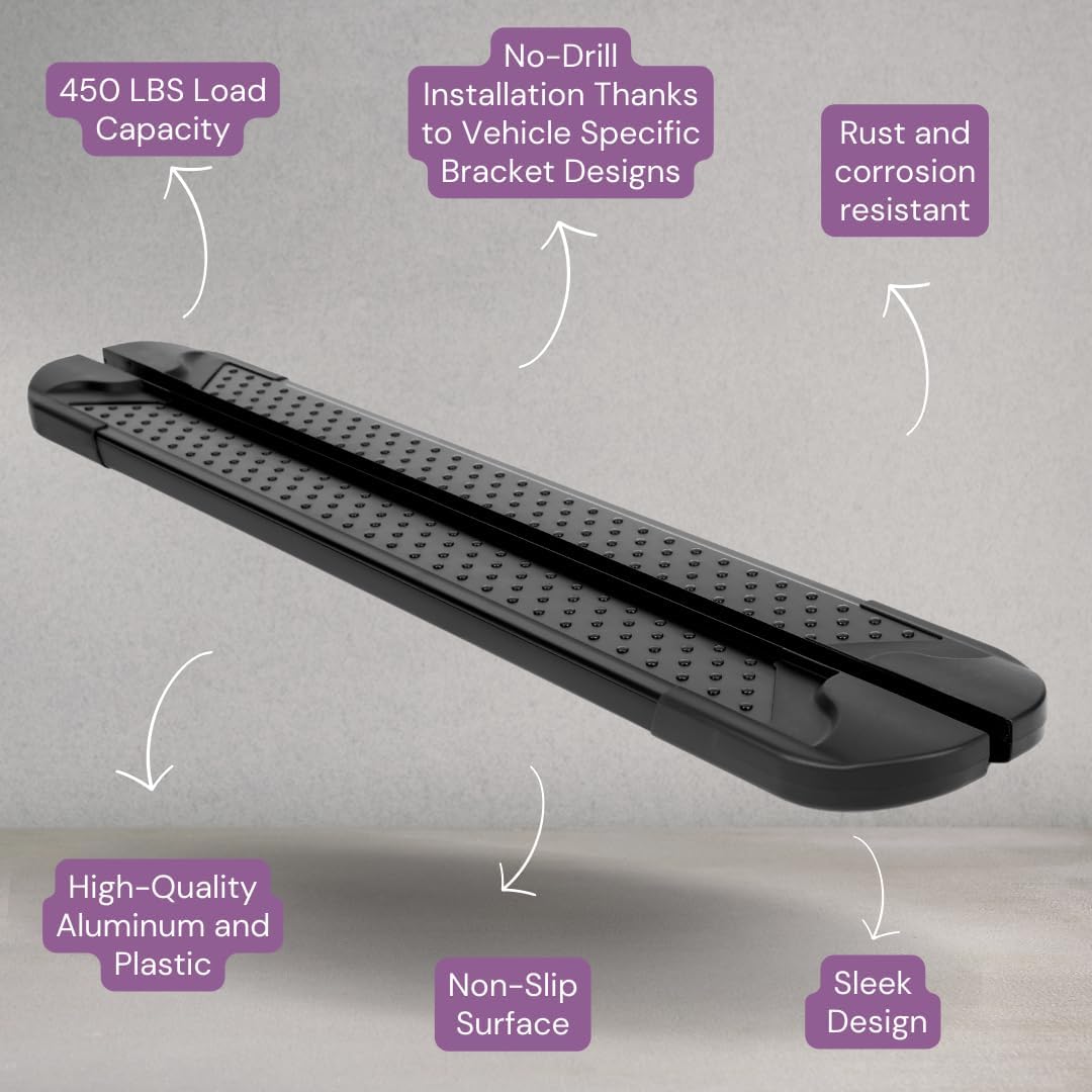 5.2" Running Boards for Chevy Silverado 2019-2026 1500 Crew Cab, 20-24 2500HD 3500HD