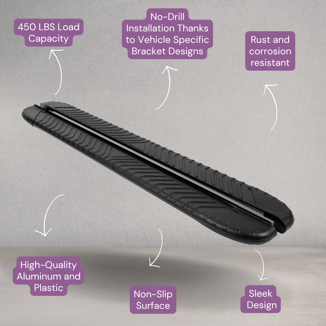 Erkul 5.2" Running Boards for Porsche Cayenne 2003-2010 - 350 lb - Black