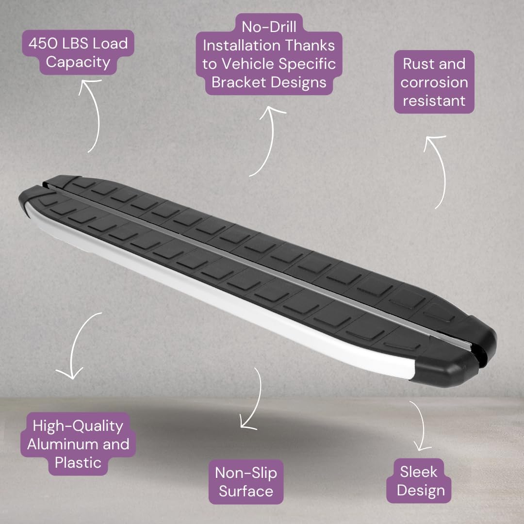5.2" Running Boards for Chevy Silverado 2019-2026 1500 Crew Cab, 20-24 2500HD 3500HD