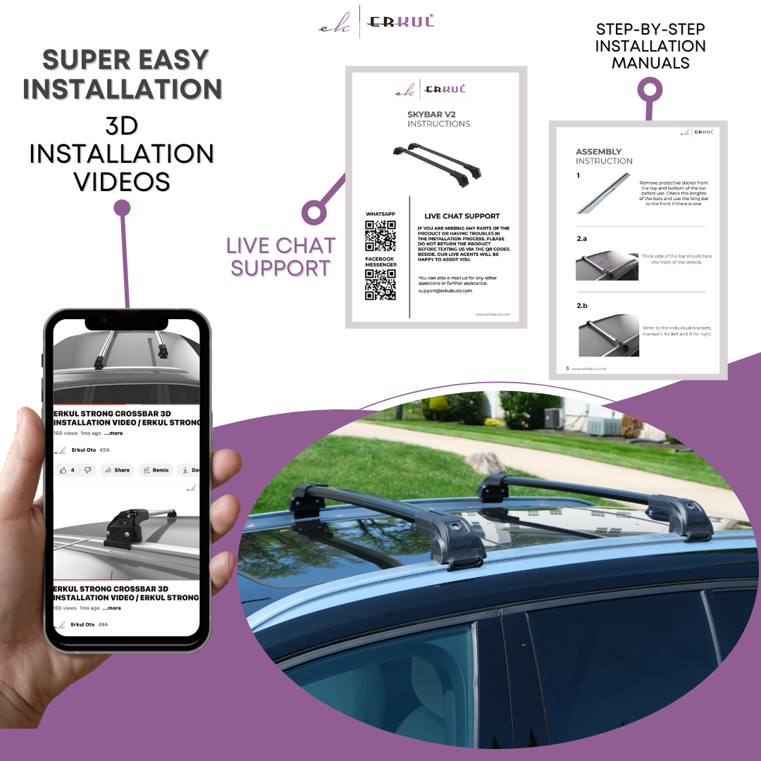 ERKUL Roof Rack Crossbars For AUDI Q8 / Q8 E-Tron 2019-2026
