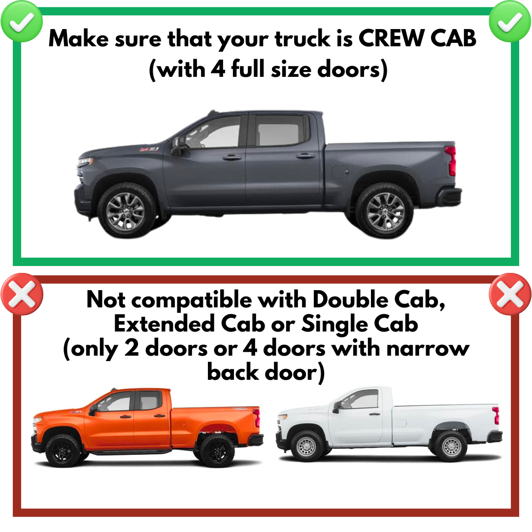 5.2" Running Boards for Chevy Silverado 2019-2026 1500 Crew Cab, 20-24 2500HD 3500HD